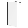 Arezzo W900 x H1950 Matt Black Profile 8mm Wetroom Screen inc. Support Arm Large Image