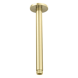 Arezzo 200mm Brushed Brass Round Ceiling Shower Arm Medium Image