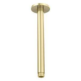 Arezzo 200mm Brushed Brass Round Ceiling Shower Arm Large Image