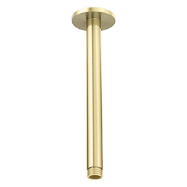 Arezzo 200mm Brushed Brass Round Ceiling Shower Arm Large Image
