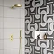 Arezzo 200mm Round Inline Shower Head & Arm Brushed Brass