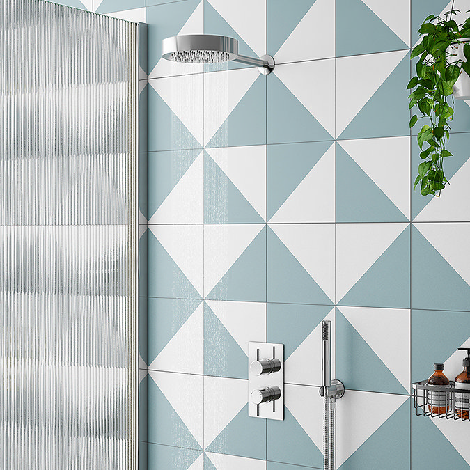 Arezzo 200mm Round Inline Shower Head & Arm Chrome