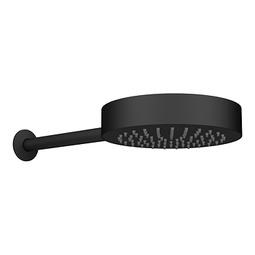 Arezzo 200mm Round Inline Shower Head & Arm Matt Black