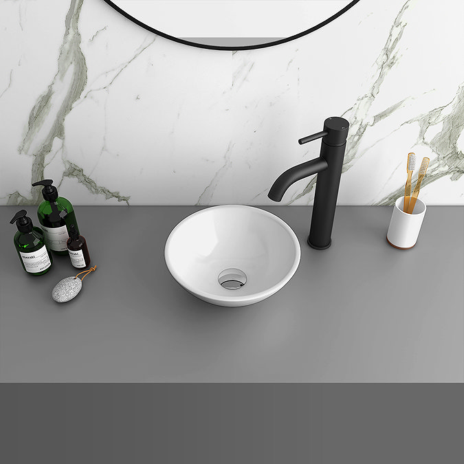 Arezzo 280mm Round Countertop Basin Gloss White