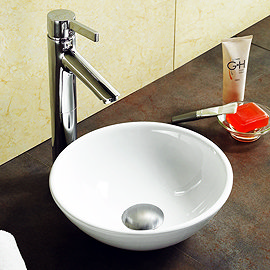 Arezzo 280mm Round Countertop Basin Gloss White