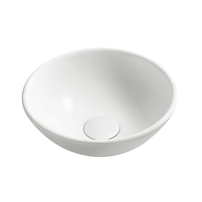 Arezzo Matt White Round Countertop Basin – 280mm Diameter