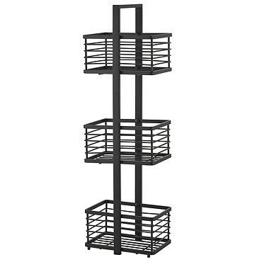 Arezzo 3 Tier Freestanding Shower Caddy Matt Black Victorian