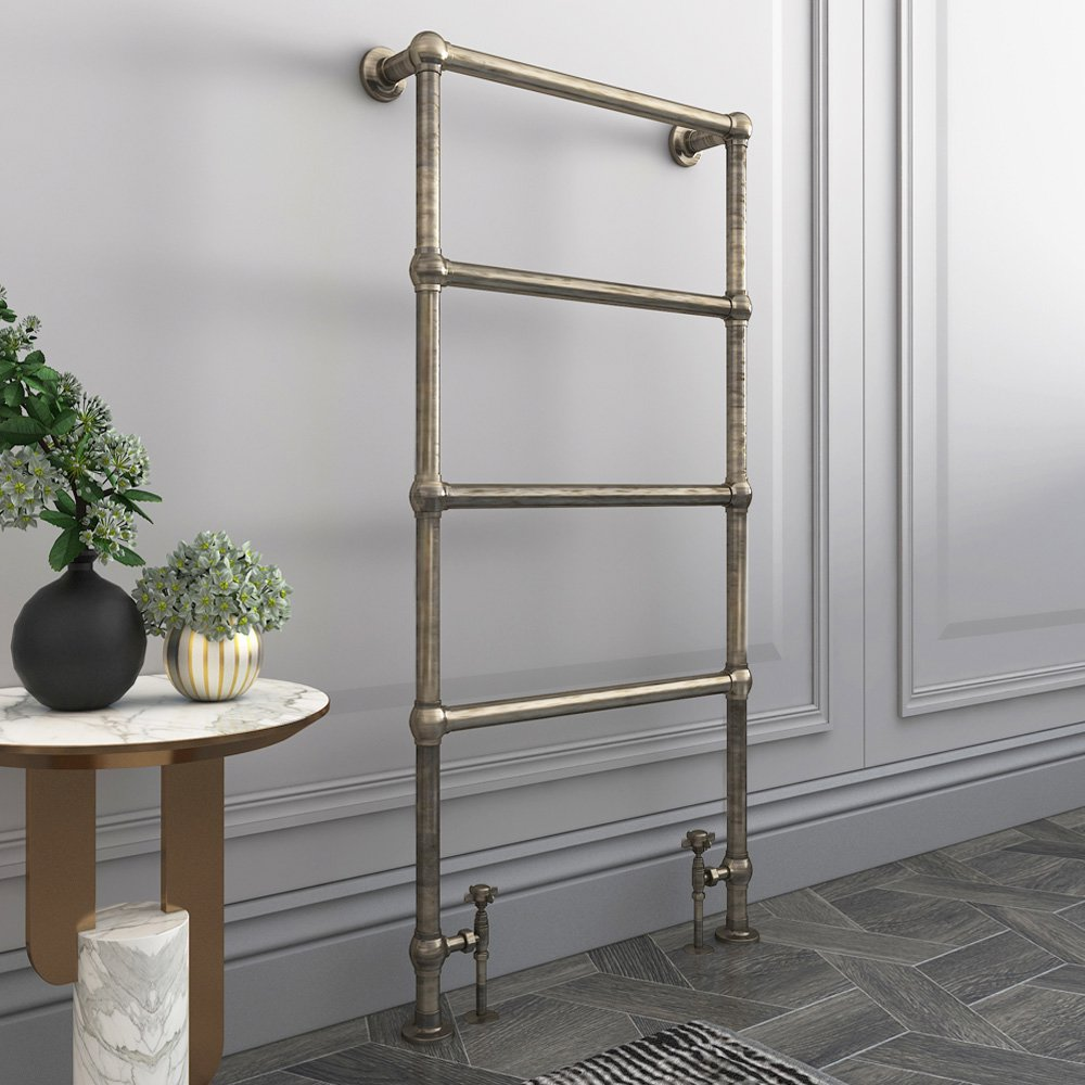 Arezzo 300mm Antique Brass 15mm Pipe Kit for Radiator Valves