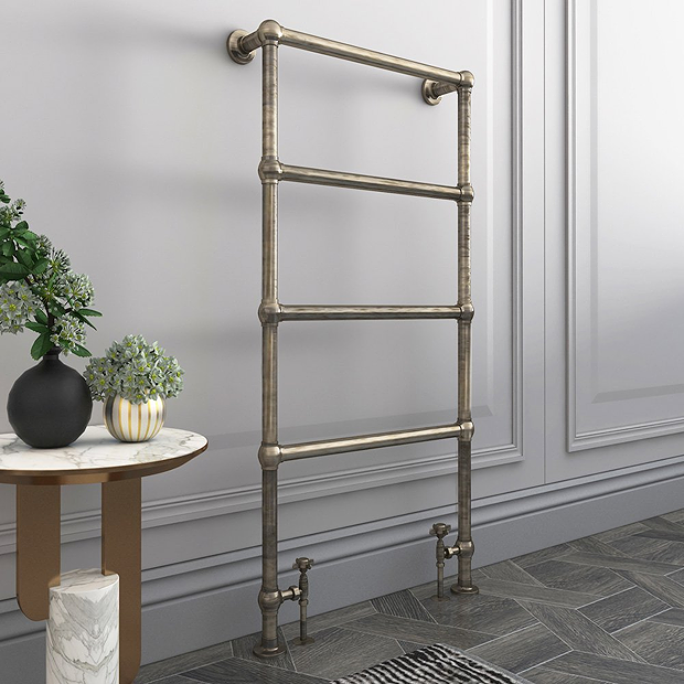 Arezzo 300mm Antique Brass 15mm Pipe Kit for Radiator Valves