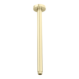 Arezzo 300mm Brushed Brass Round Ceiling Shower Arm Large Image