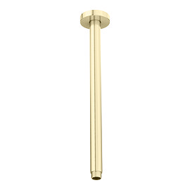 Arezzo 300mm Brushed Brass Round Ceiling Shower Arm Large Image