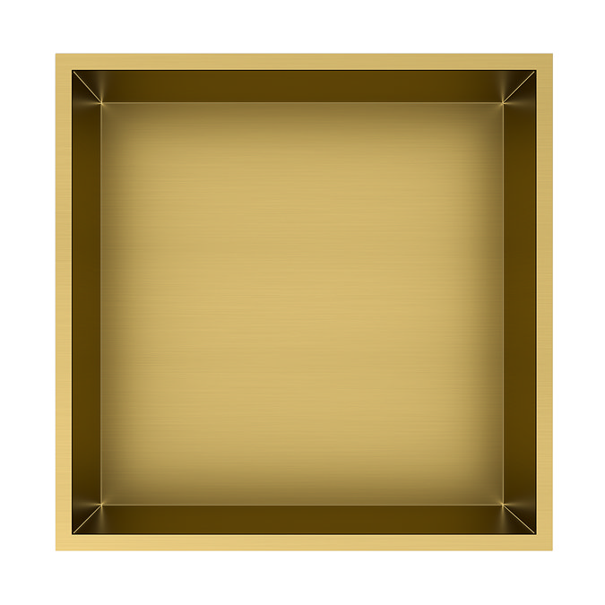 Arezzo 305 x 305 Square Shower Niche - Brushed Brass