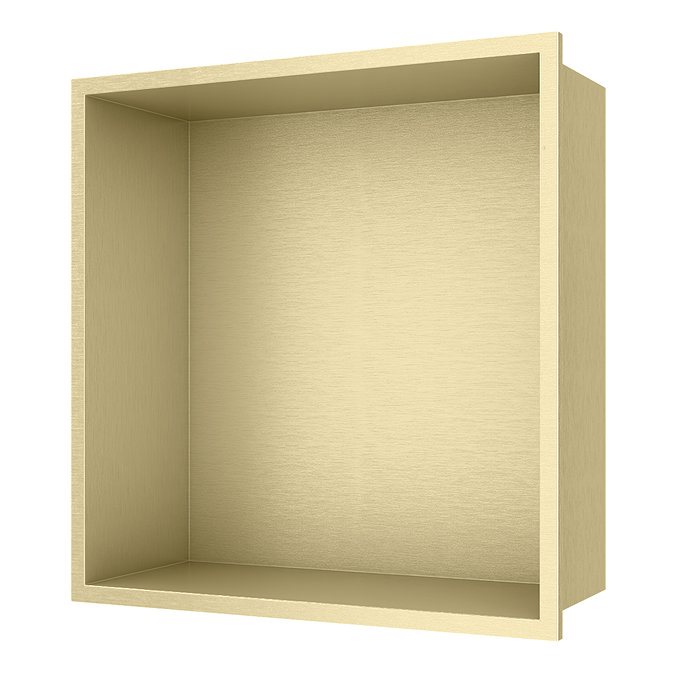 Arezzo 305 x 305 Square Shower Niche - Brushed Brass