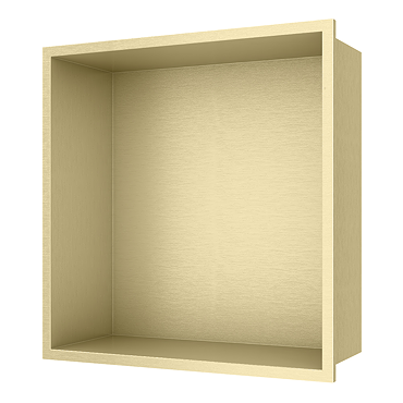 Arezzo 305 x 305 Square Shower Niche - Brushed Brass