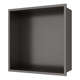 Arezzo 305 x 305 Square Shower Niche - Brushed Gunmetal