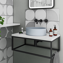 Arezzo 352mm Matt Blue Round Counter Top Basin