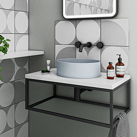 Arezzo 352mm Matt Blue Round Counter Top Basin