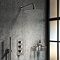 Arezzo 355mm Brushed Gunmetal Grey Round Wall Mounted Shower Arm