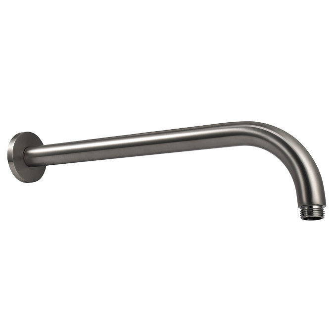 Arezzo 345mm Brushed Gunmetal Grey Round Wall Mounted Shower Arm Large Image