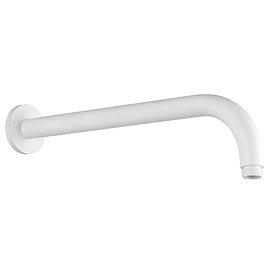 Arezzo 345mm Matt White Round Wall Mounted Shower Arm Large Image