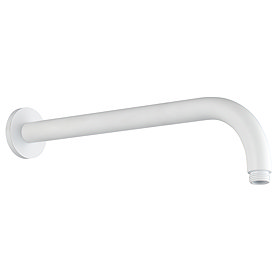 Arezzo 345mm Matt White Round Wall Mounted Shower Arm Large Image