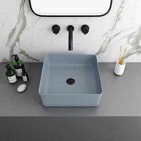 Arezzo 380 x 380mm Matt Grey Square Counter Top Basin Large Image