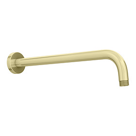 Arezzo 360mm Brushed Brass Round Wall Mounted Shower Arm Large Image