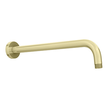 Arezzo 360mm Brushed Brass Round Wall Mounted Shower Arm  Profile Large Image
