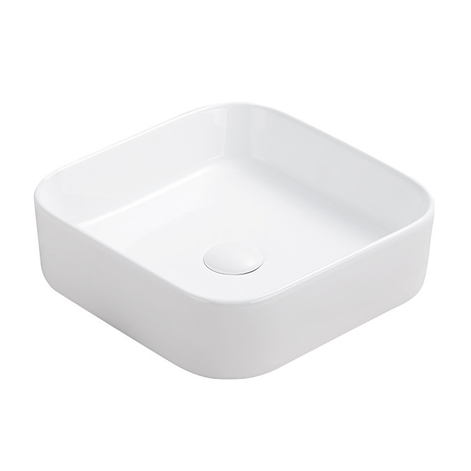 Arezzo 370 x 370mm Curved Square Counter Top Basin - Gloss White Large Image