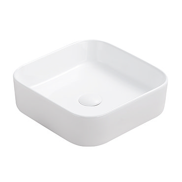 Arezzo 370 x 370mm Curved Square Counter Top Basin - Gloss White  Profile Large Image