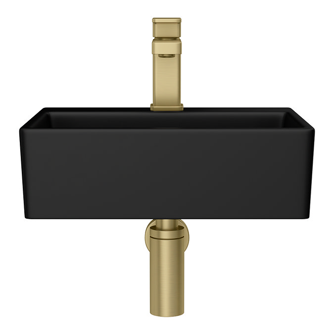 Arezzo 385mm Matt Black Ceramic Basin - Wall Hung or Countertop
