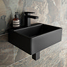 Arezzo 385mm Matt Black Square Wall Mounted / Counter Top 1TH Ceramic Basin