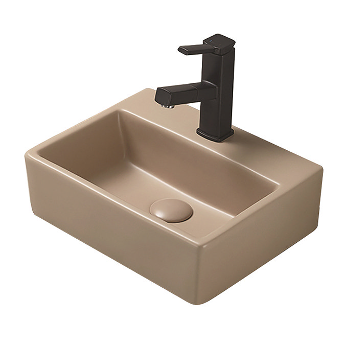 Arezzo 385mm Matt Cappuccino Square Wall Mounted / Counter Top Basin  Profile Large Image