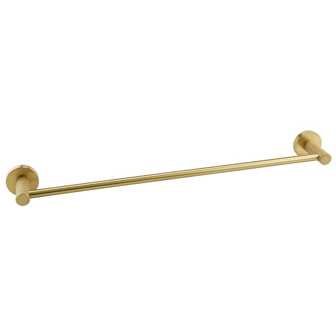 Arezzo 4-Bar Industrial Style Brushed Brass Round Towel Rail Standard Large Image