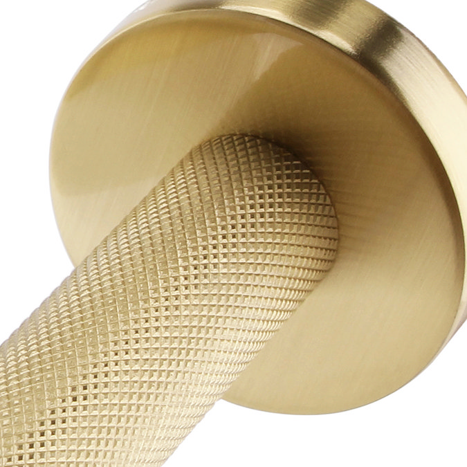 Arezzo 4-Bar Industrial Style Brushed Brass Round Towel Rail Feature Large Image