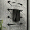 Arezzo 4-Bar Industrial Style Matt Black Round Towel Rail Large Image