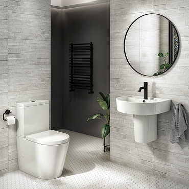 Arezzo 4-Piece Modern Bathroom Suite (Wall Hung Basin + Semi Pedestal)