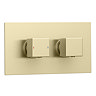 Arezzo 400mm Brushed Brass Recessed Square Shower Package with Concealed Valve + Handset