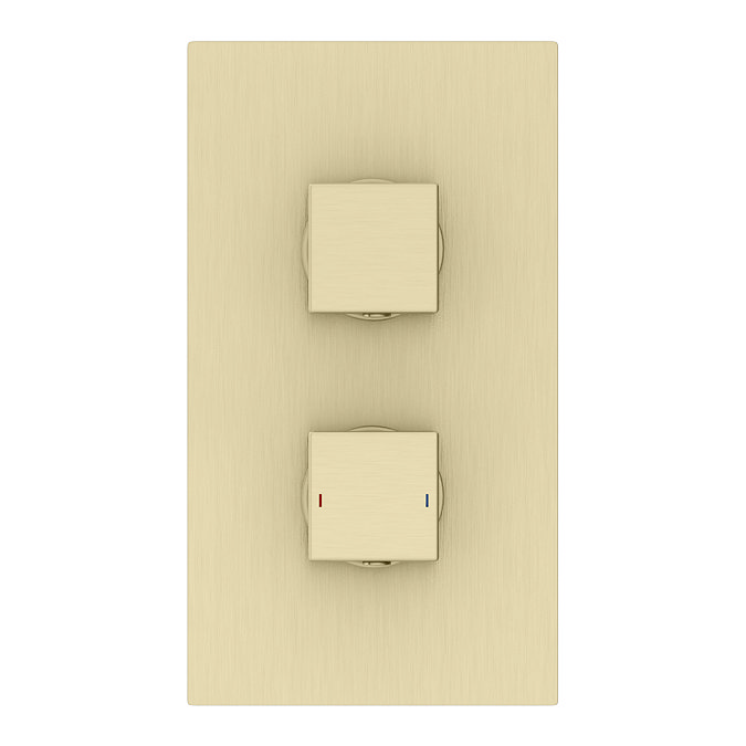Arezzo 400mm Brushed Brass Recessed Square Shower Package with Concealed Valve + Handset