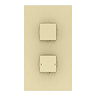 Arezzo 400mm Brushed Brass Recessed Square Shower Package with Concealed Valve + Handset