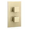 Arezzo 400mm Brushed Brass Recessed Square Shower Package with Concealed Valve + Handset
