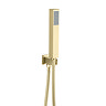 Arezzo 400mm Brushed Brass Recessed Square Shower Package with Concealed Valve + Handset