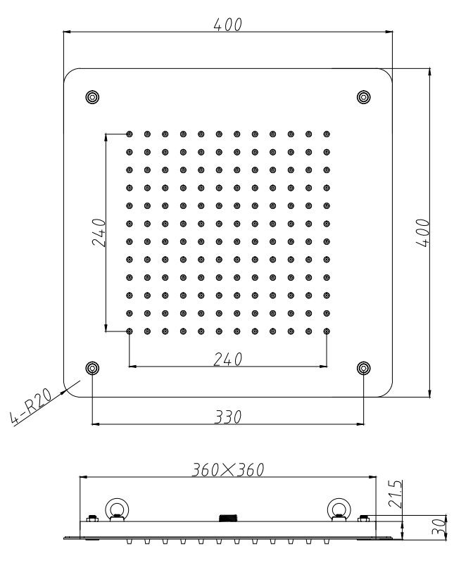 Arezzo 400mm Brushed Brass Recessed Square Shower Package with Concealed Valve + Handset