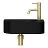 Arezzo Curved Wall Hung Cloakroom Basin 400 x 215mm - Matt Black, 1 Tap Hole