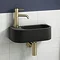 Arezzo LH 400 x 215mm Curved Wall Hung Cloakroom Basin - Matt Black Large Image