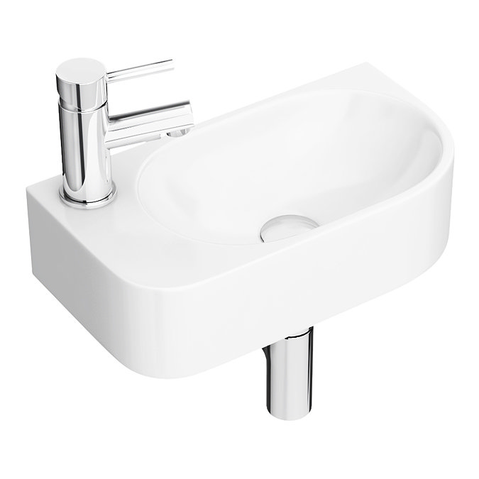 Arezzo 400 x 220mm Curved Wall Hung 1TH Cloakroom Basin  Profile Large Image