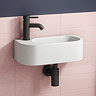 Arezzo 400 x 215mm Curved Wall Hung Cloakroom Basin - Matt White Large Image