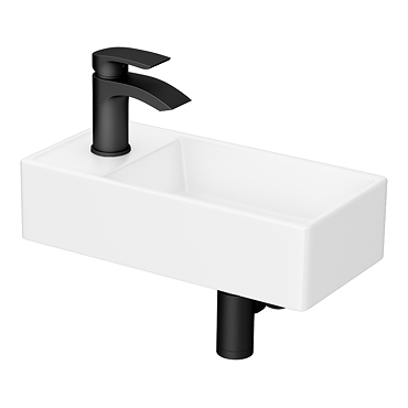 Arezzo 400 x 220mm Rectangular Wall Hung Cloakroom Basin Matt White