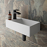 Arezzo 400 x 220mm Rectangular Wall Hung Cloakroom Basin Matt White