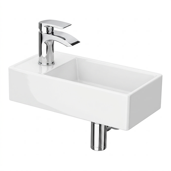 Arezzo 400 x 220mm Rectangular Wall Hung Cloakroom Basin Gloss White